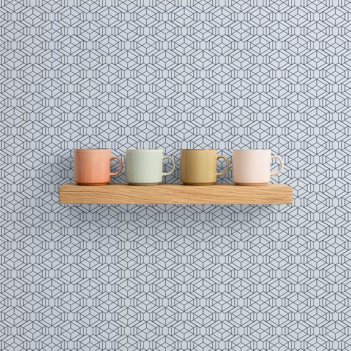 Позадина Светлоплави геометријски узорак коцке a01066