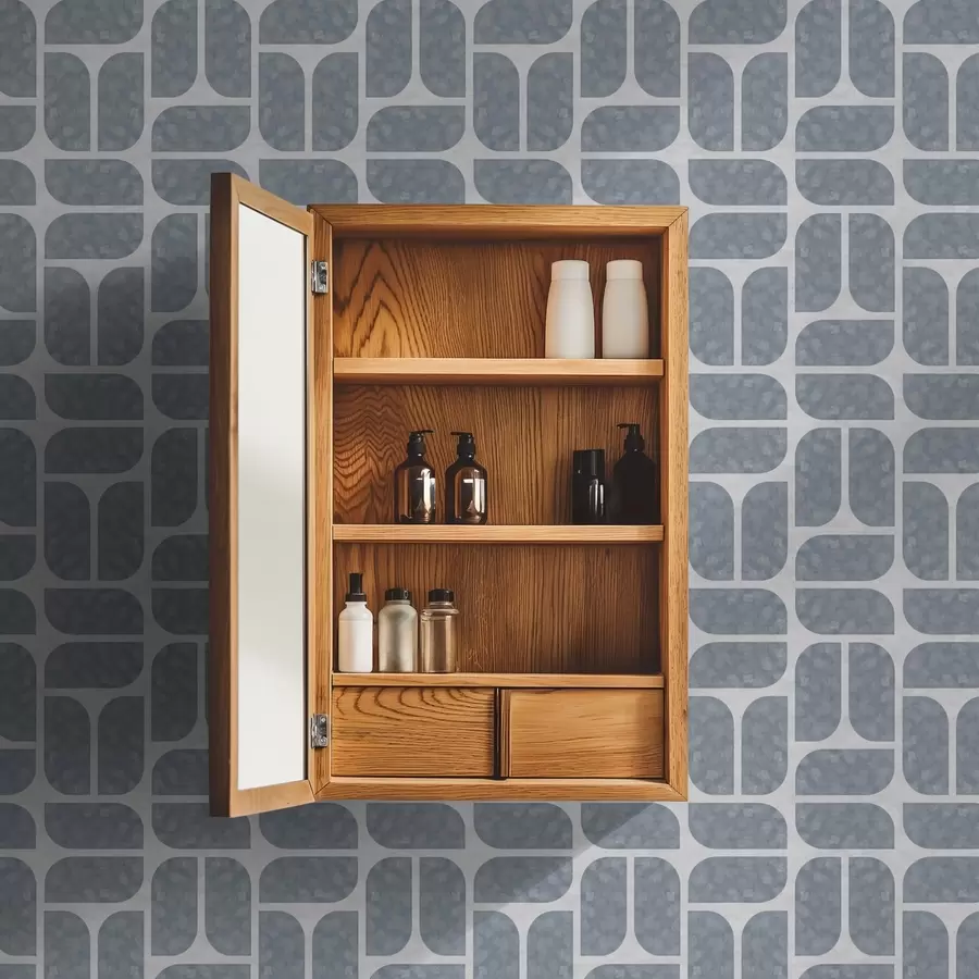 wall murals Сиви мозаик наизменичних заобљених и правоугаоних облика a01069