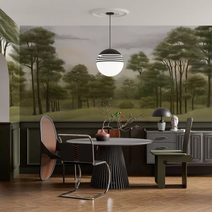 wall murals Спокојан шумски пејзаж у нежним нијансама w02193