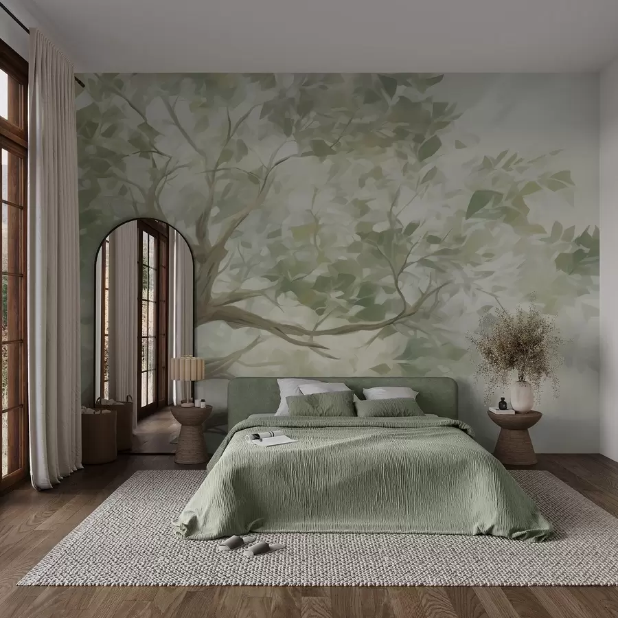 wall murals Дрво са гранама имитација сликања w09601