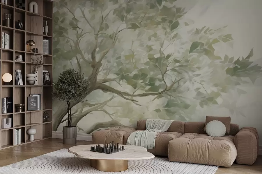 wall murals Дрво са гранама имитација сликања w09601