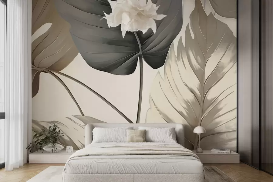 wall murals Лисне жиле стилизоване оловком w05034