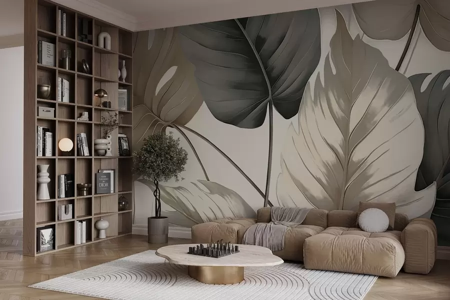 wall murals Лисне жиле стилизоване оловком w05034