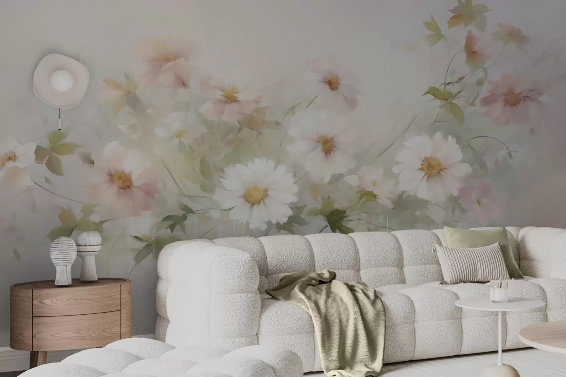 wall murals Нежно цвеће, имитација сликања w04906