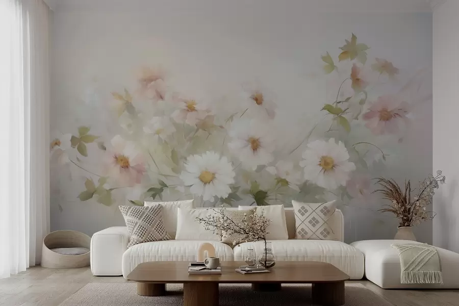 wall murals Нежно цвеће, имитација сликања w04906