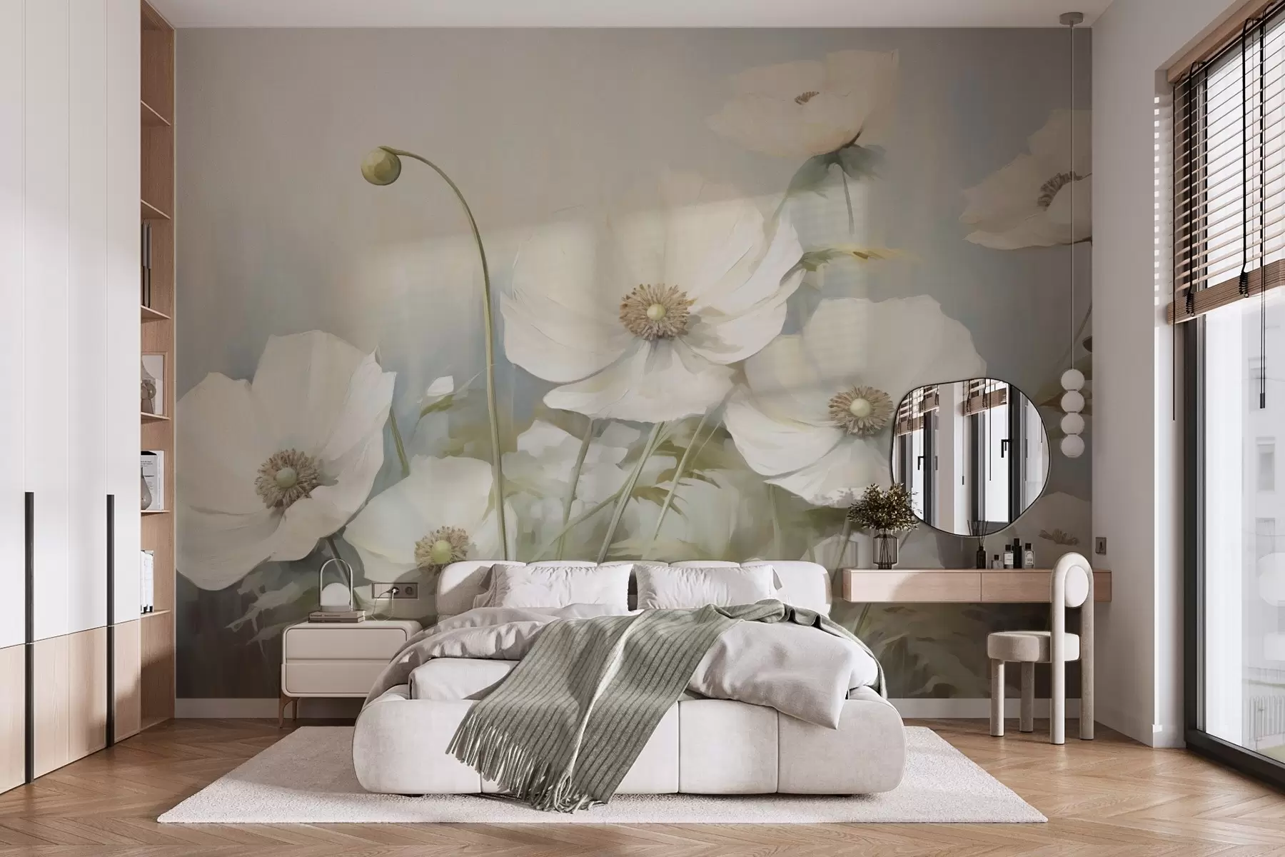 wall murals Сликање имитације макова w05025