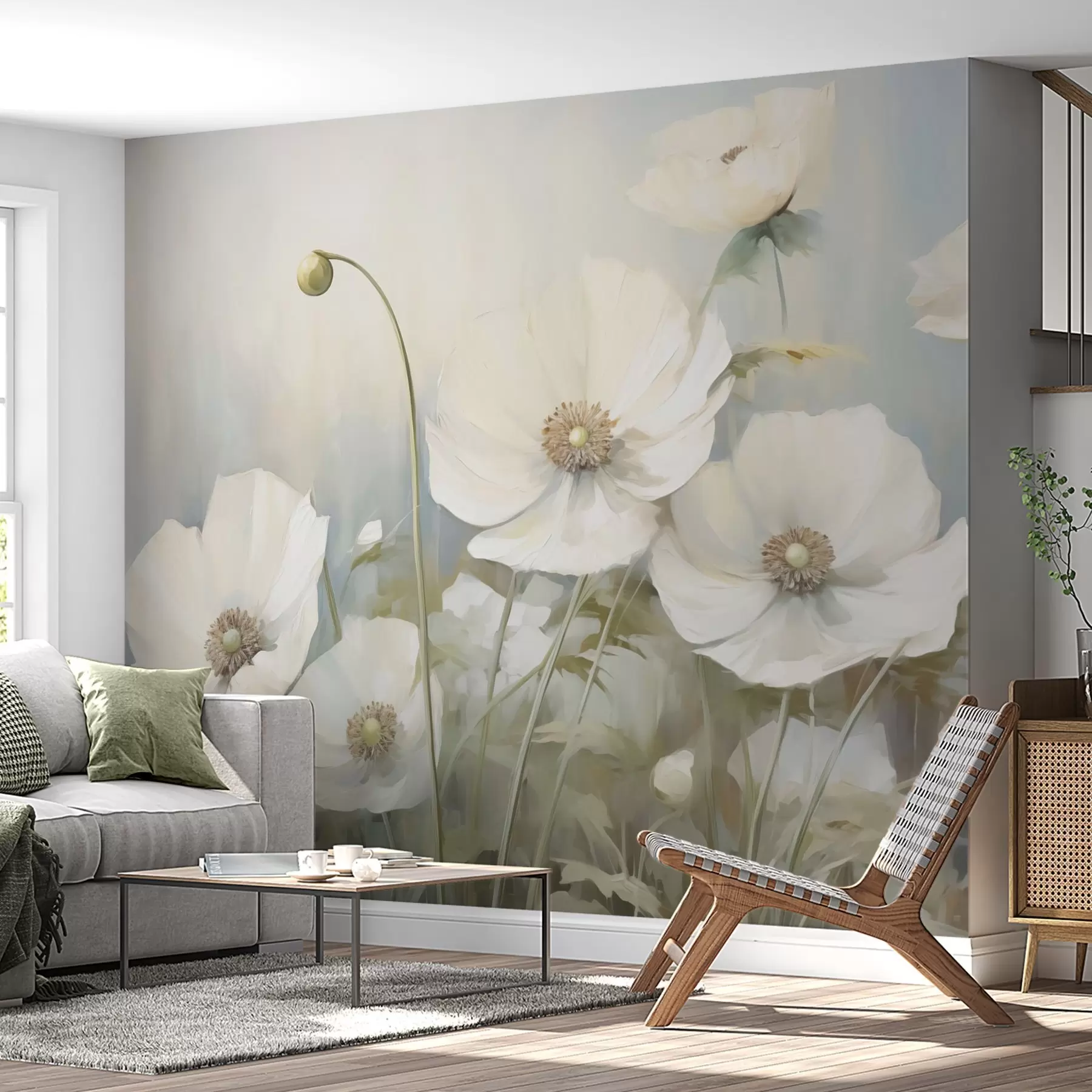 wall murals Сликање имитације макова w05025