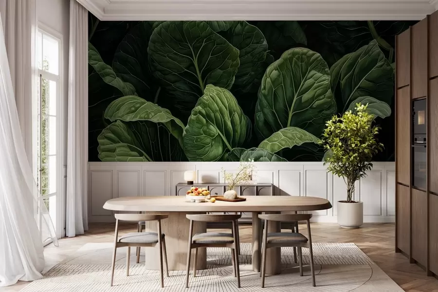wall murals Разиграно зелено лишће w05043