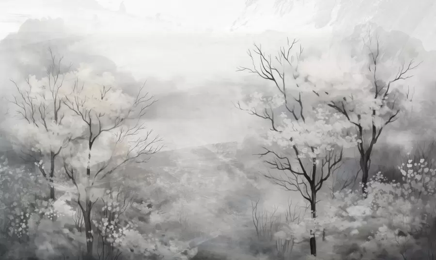 wall murals Лагани дах дрвећа w05054