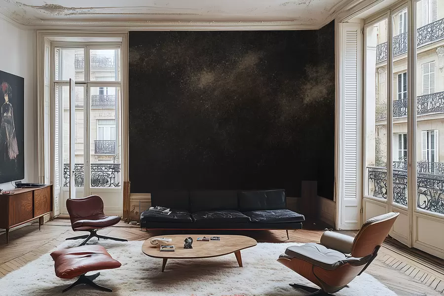 wall murals Тамна апстрактна текстура са зрнастим ефектом w05058