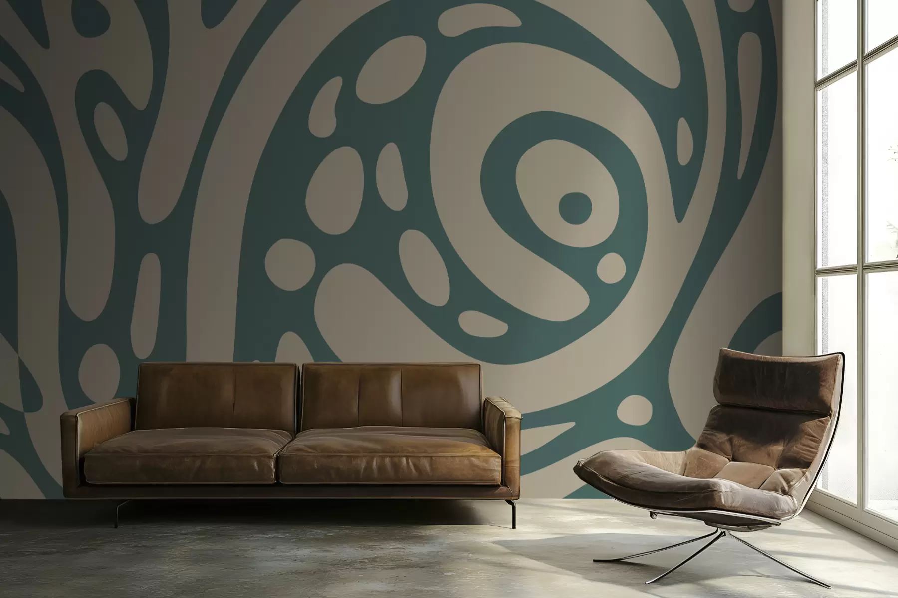 wall murals Апстрактни узорак са течним органским облицима w05071