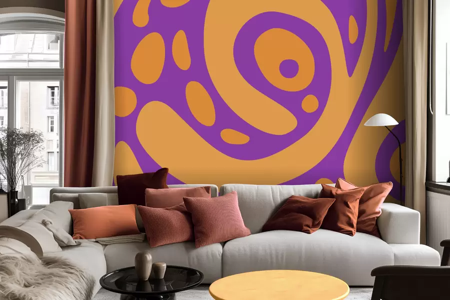 wall murals Апстрактни узорак са течним облицима у две боје w05071v3