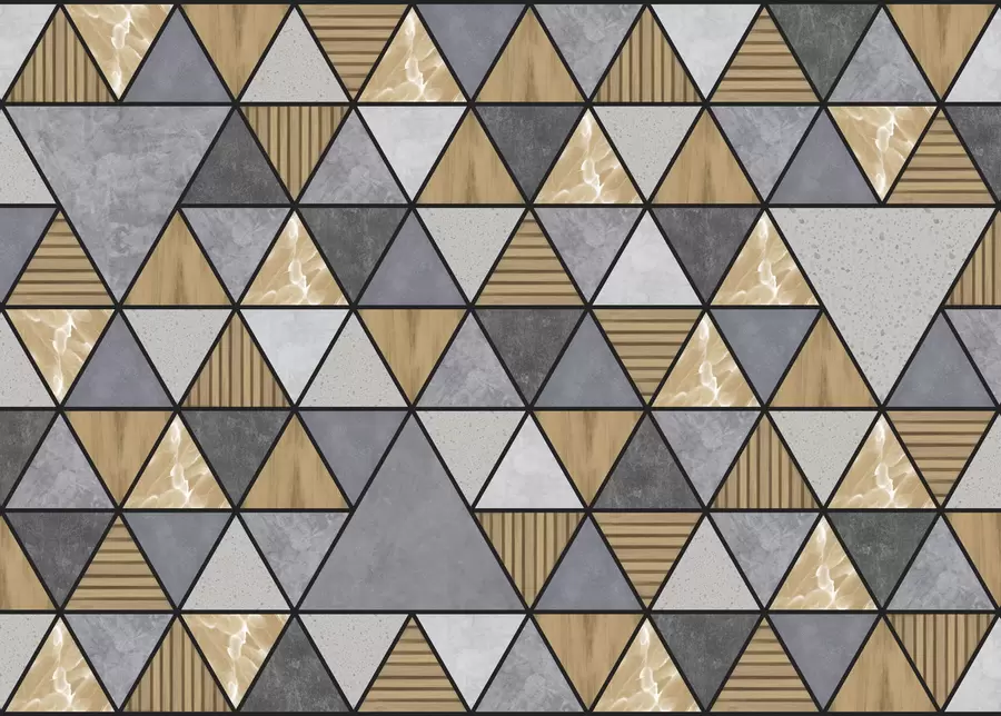 wall murals Троугласти орнамент са неутралним и топлим бојама w05096v1