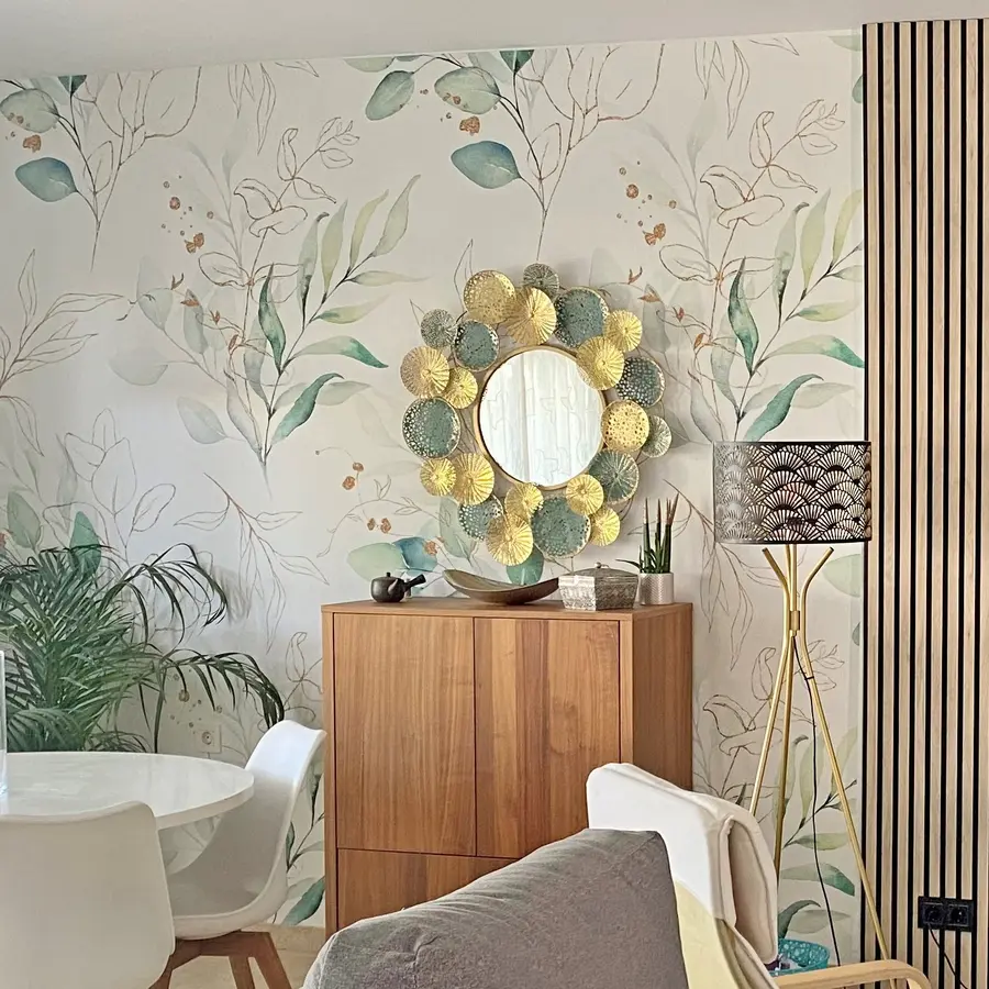 wall murals Зелено лишће у стилу акварела u71464