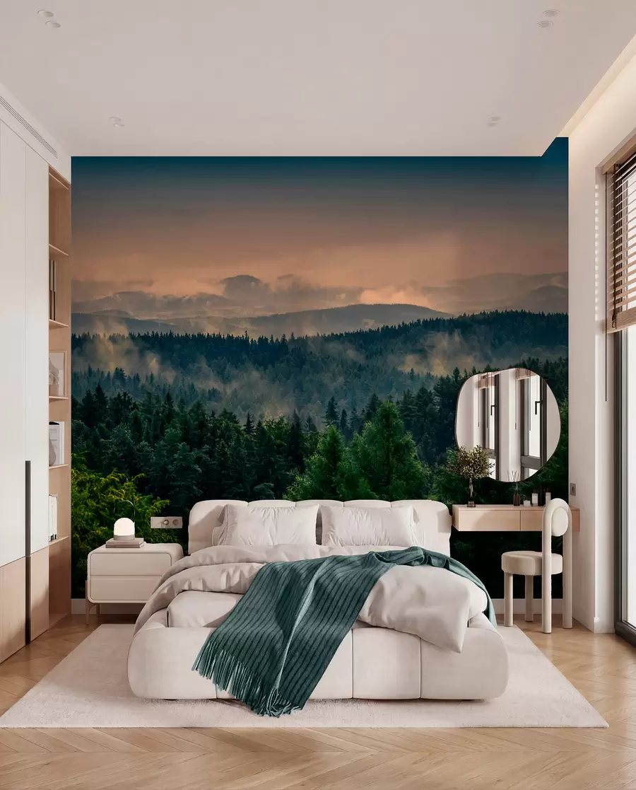wall murals Дрвеће дрвећа у магли u72174