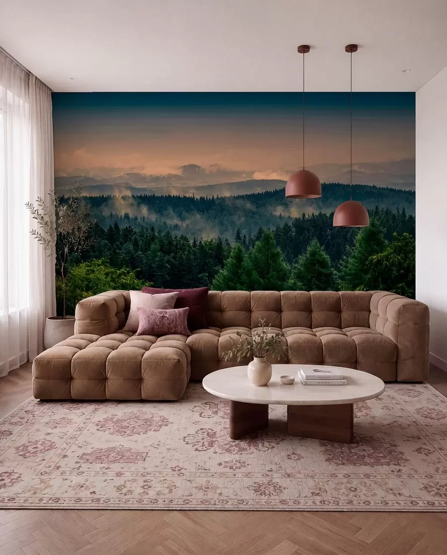 wall murals Дрвеће дрвећа у магли u72174