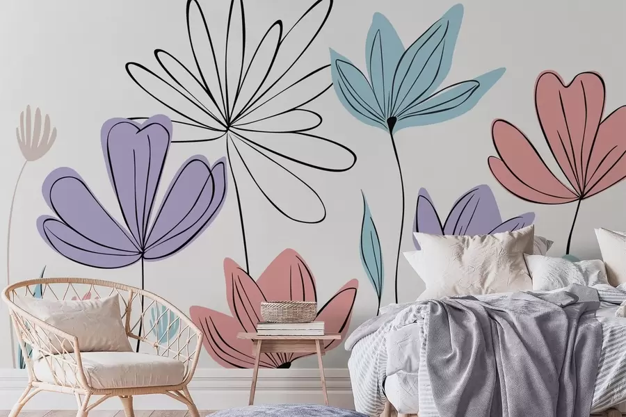 wall murals Апстрактно цвеће w05191v2