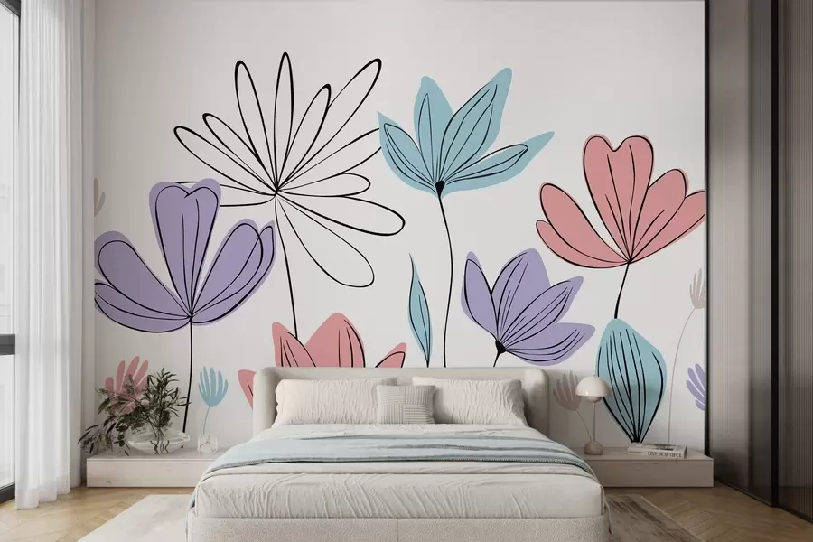 wall murals Апстрактно цвеће w05191v2