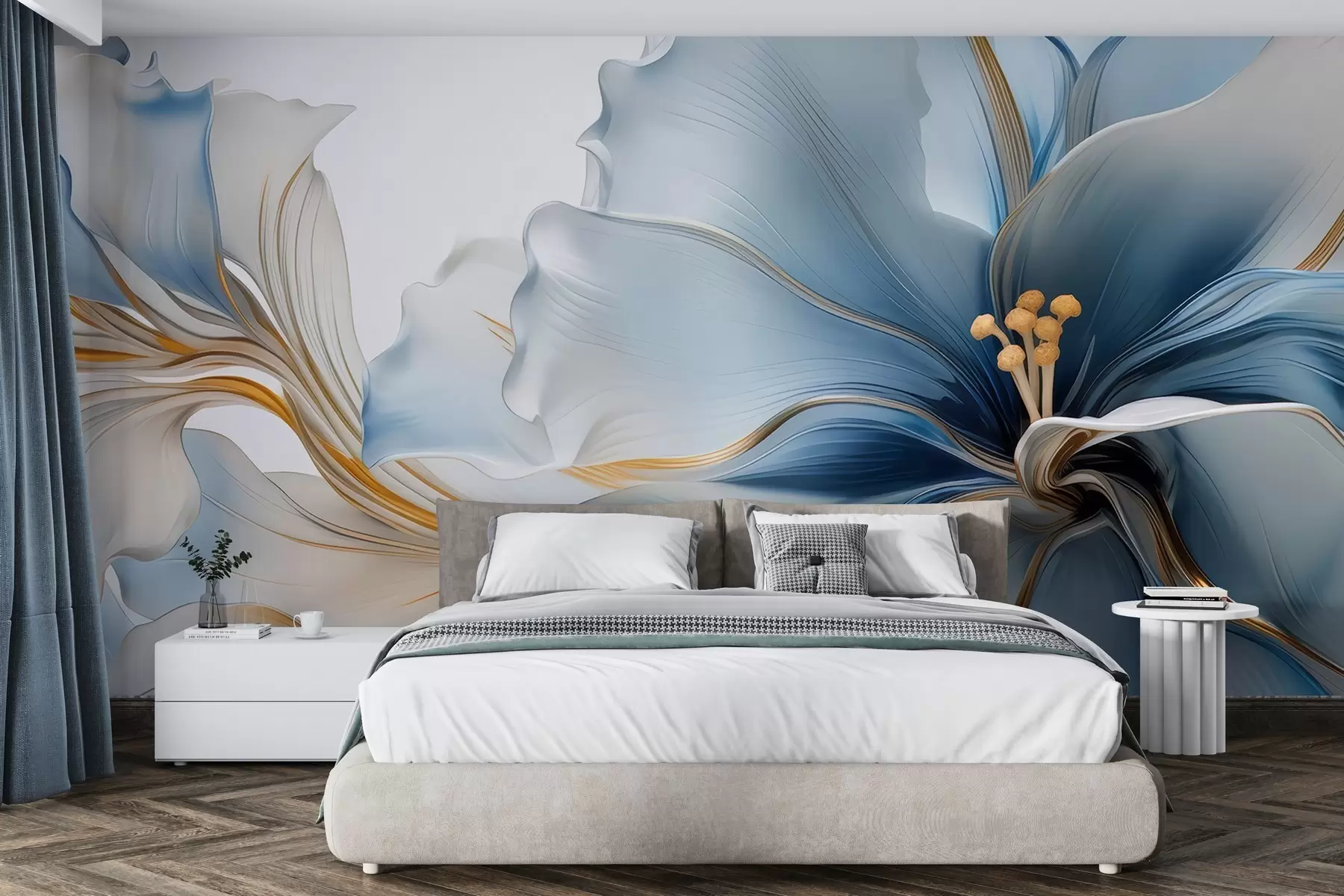 wall murals Нежни плави велики цвет w05006