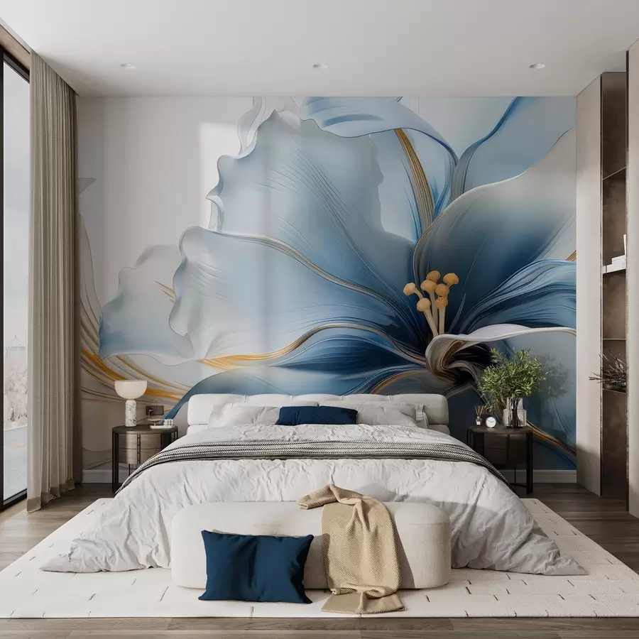 wall murals Нежни плави велики цвет w05006