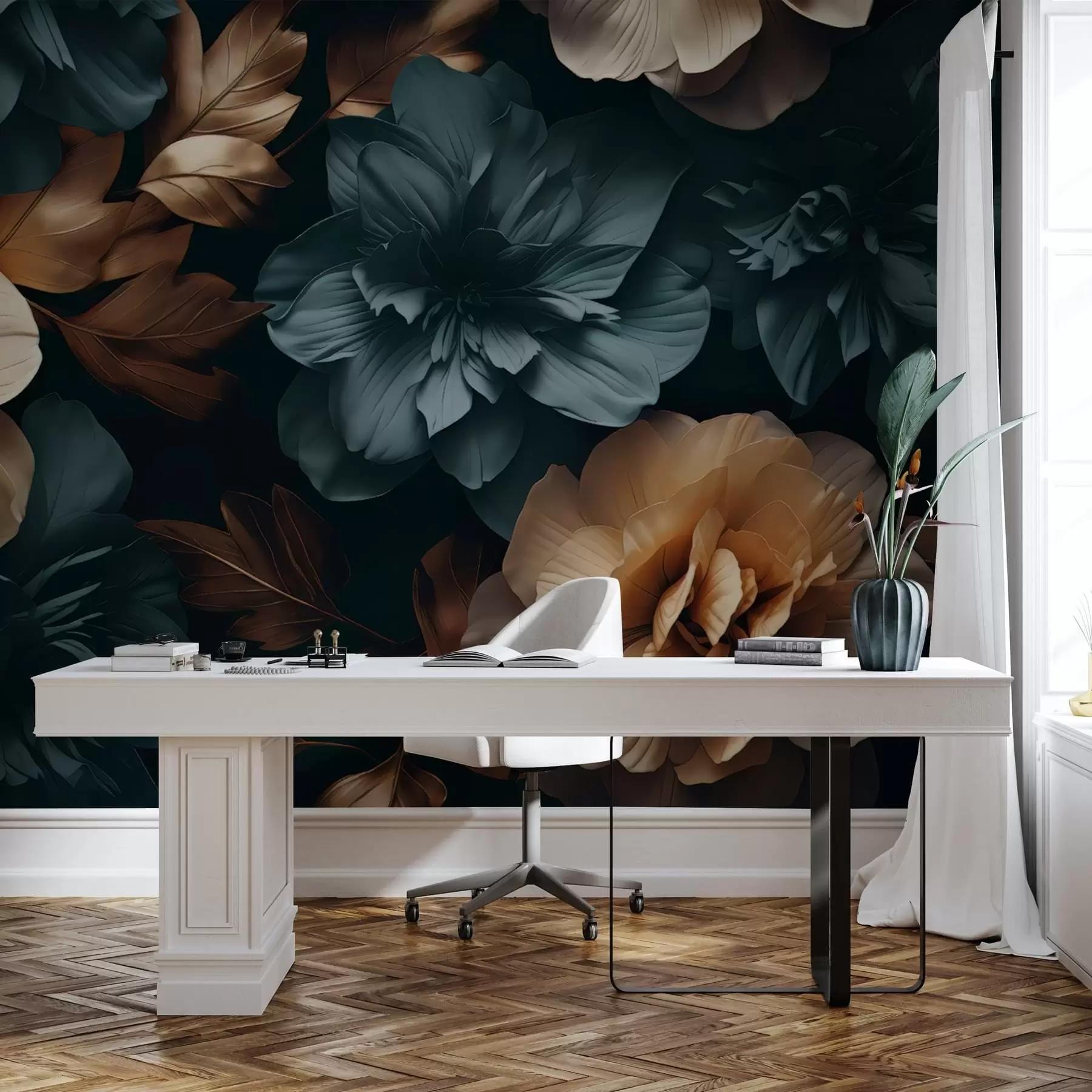 wall murals Тамна цветна башта w05007