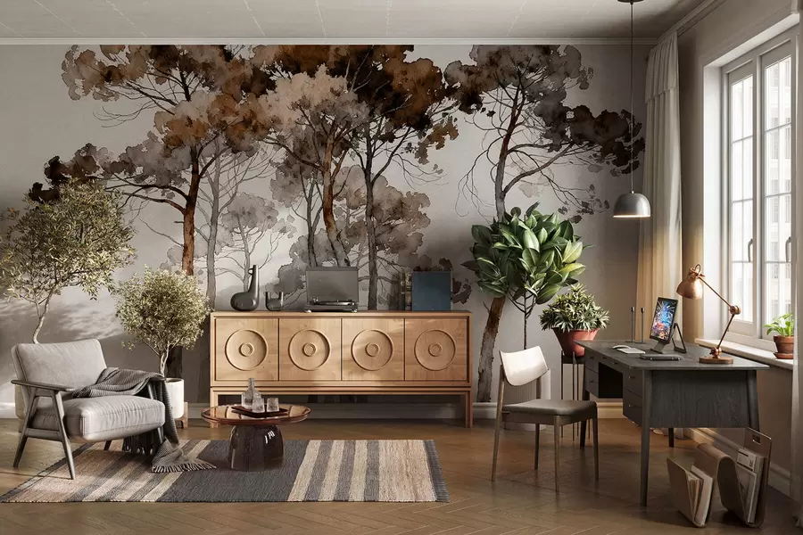 wall murals Офарбани борови w05173v1