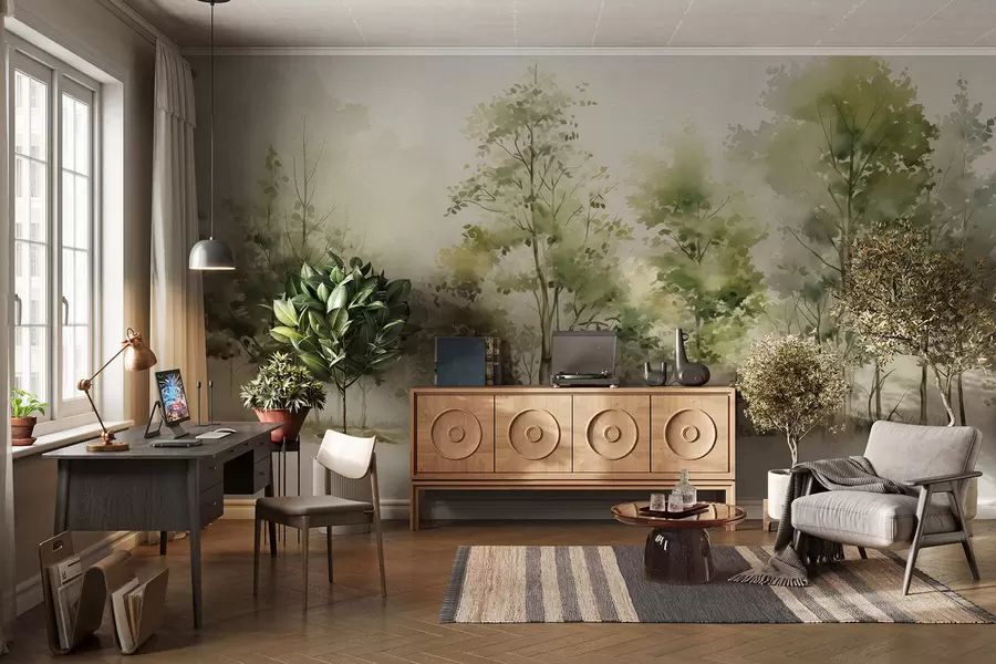 wall murals Акварел листопадне шуме w05180