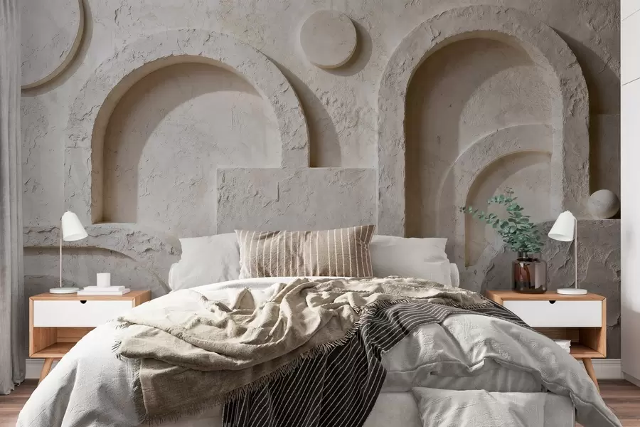 wall murals Волуметријска геометрија од бетона w05186