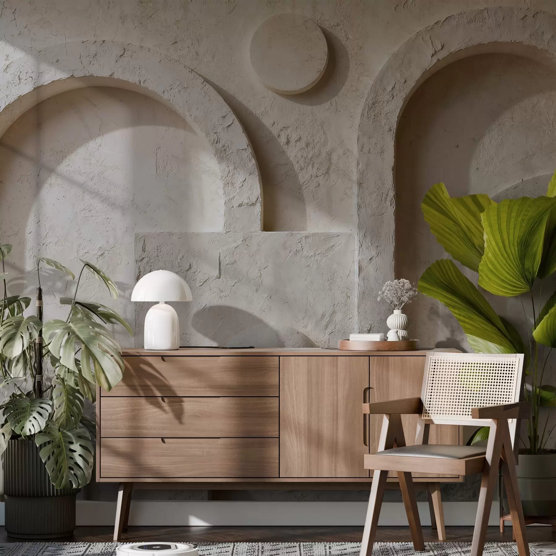 wall murals Волуметријска геометрија од бетона w05186