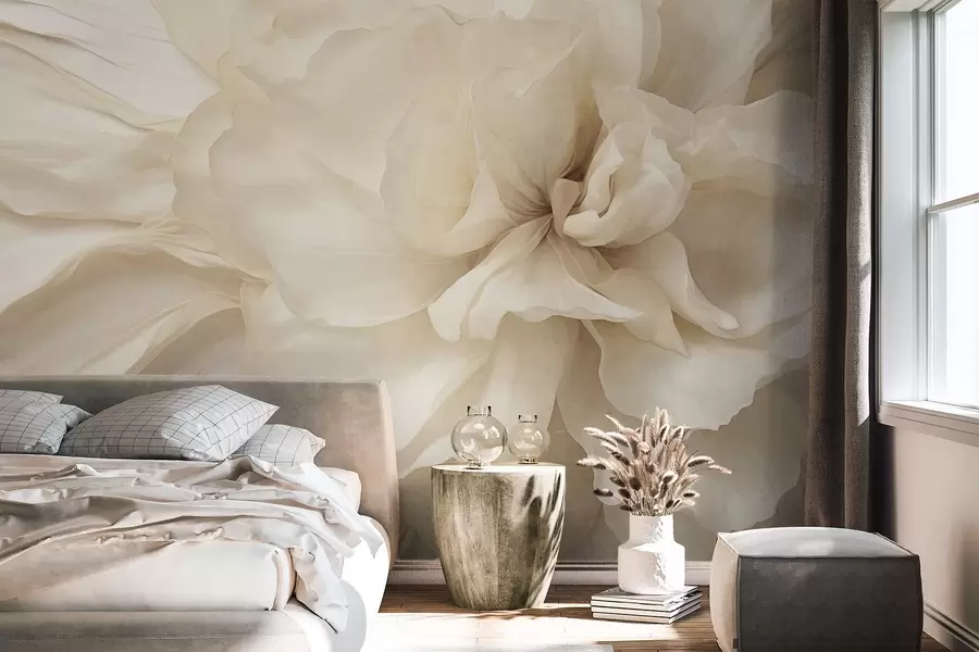 wall murals Текстурирани нежни, светли цвет са провидним латицама, мека апстрактна позадина w09632
