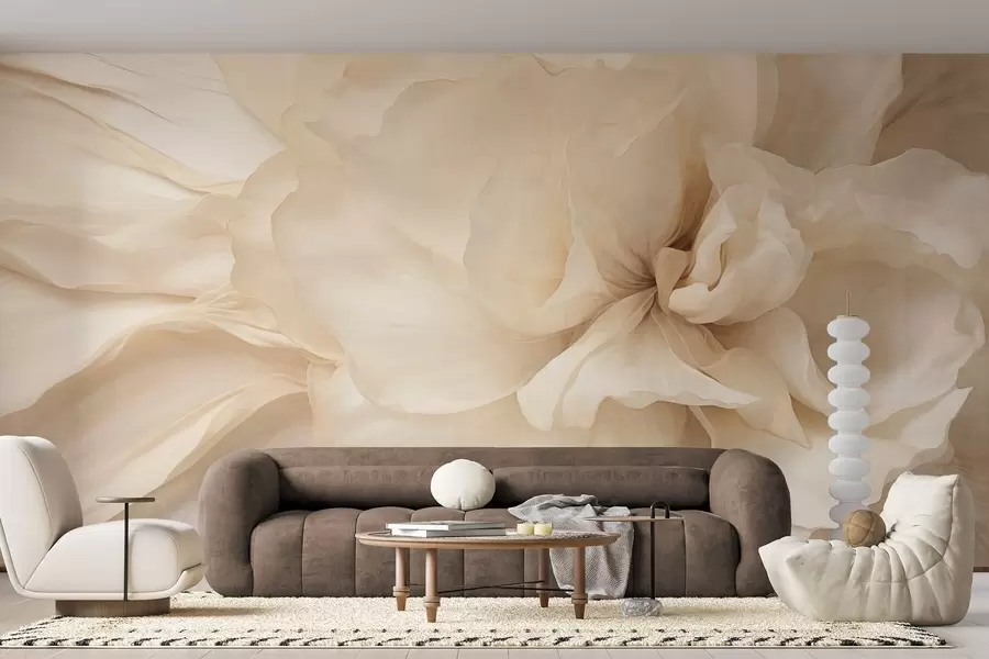 wall murals Текстурирани нежни, светли цвет са провидним латицама, мека апстрактна позадина w09632
