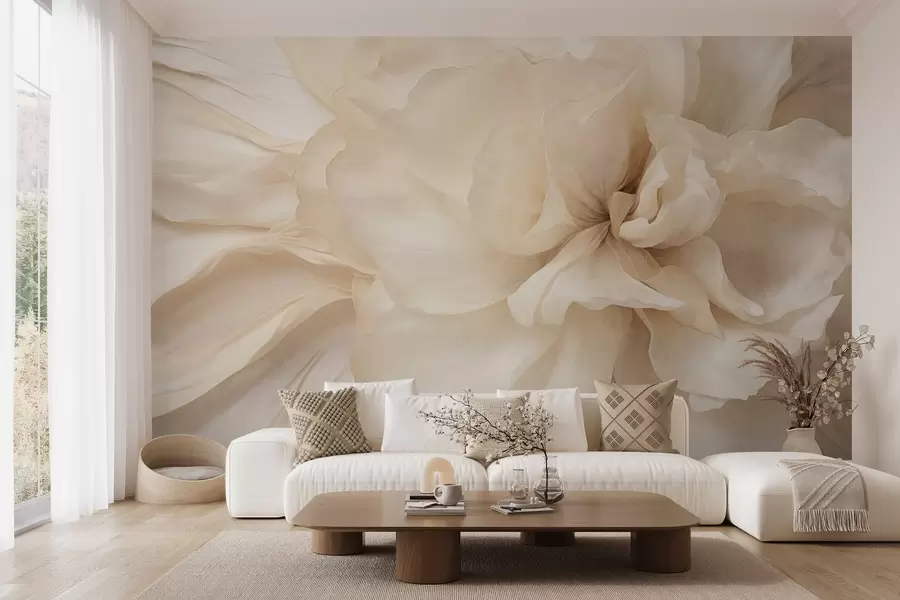 wall murals Текстурирани нежни, светли цвет са провидним латицама, мека апстрактна позадина w09632