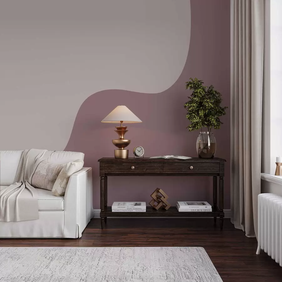 wall murals Глатки апстрактни облици у ружичастим и беж нијансама w05097v3