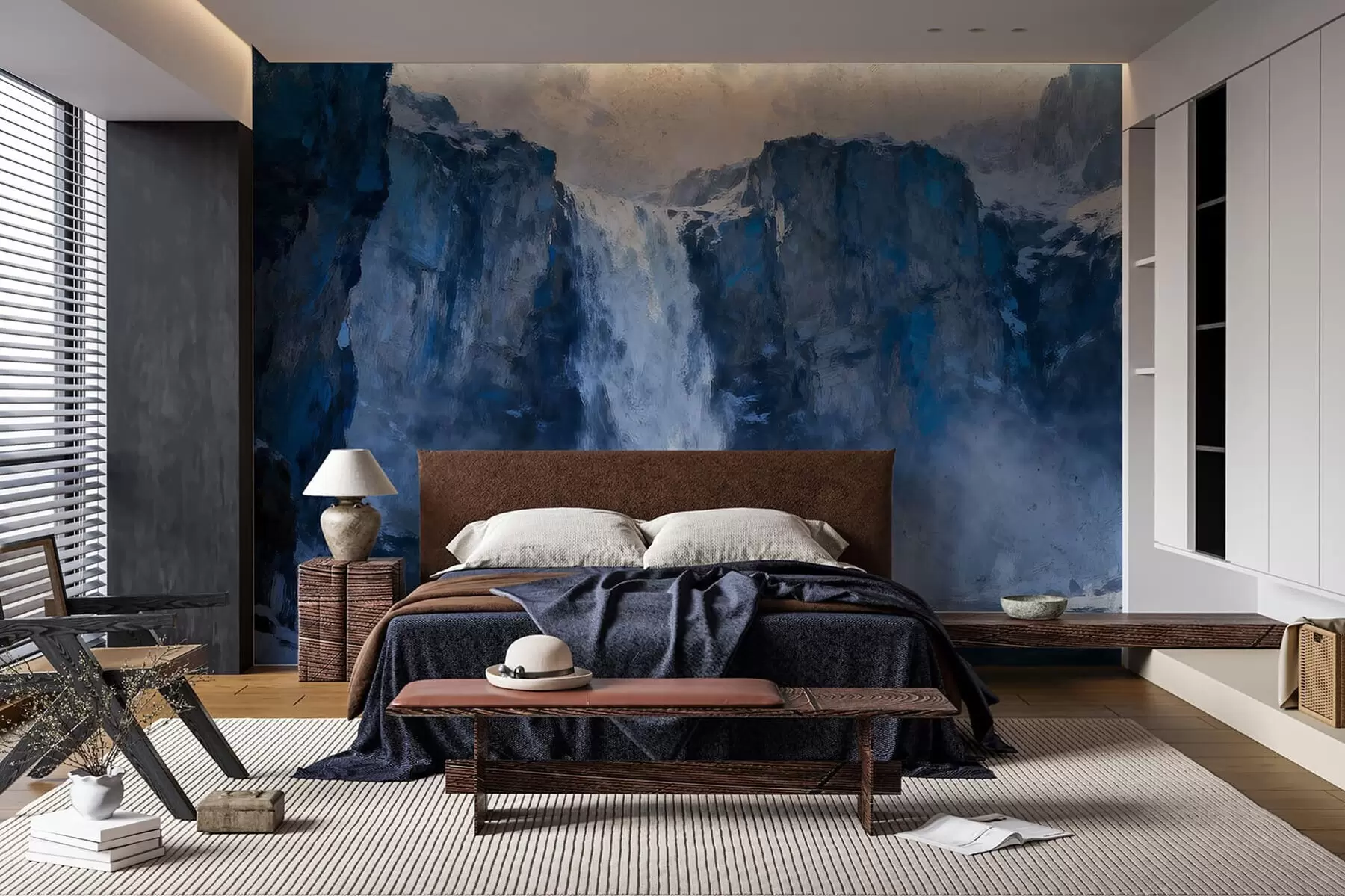 wall murals Водопад осликан у гранџ стилу w05177
