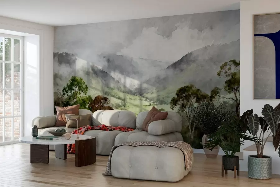 wall murals Насликан пејзаж у магли w05185