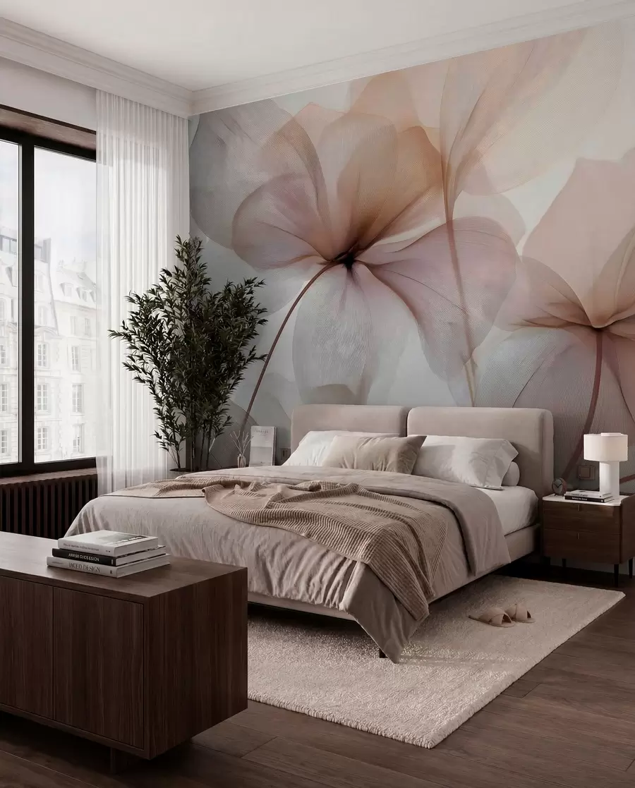wall murals полупровидни цветови са жилама w05070