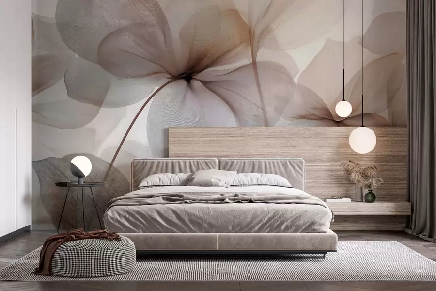 wall murals полупровидни цветови са жилама w05070