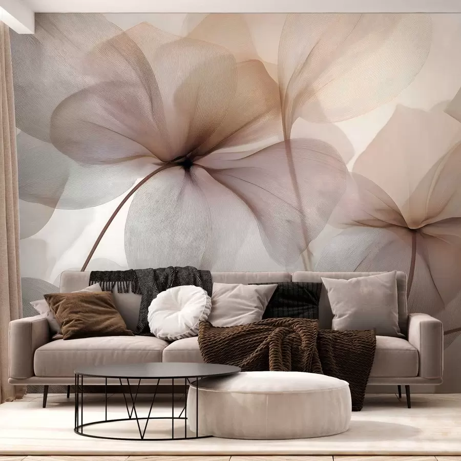 wall murals полупровидни цветови са жилама w05070