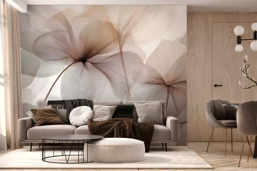 wall murals полупровидни цветови са жилама w05070