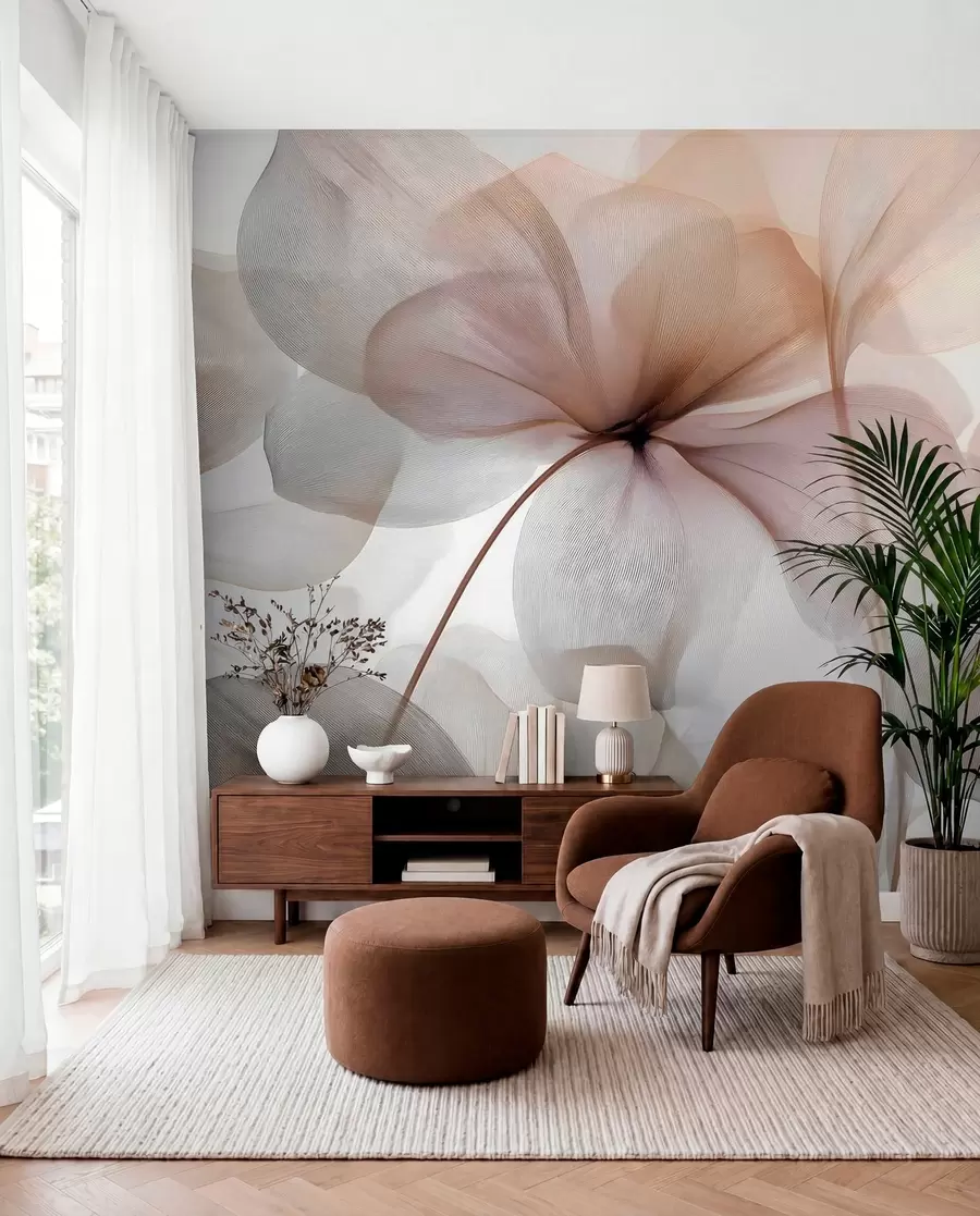 wall murals полупровидни цветови са жилама w05070