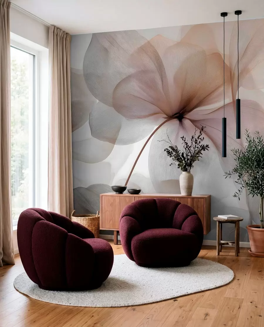 wall murals полупровидни цветови са жилама w05070