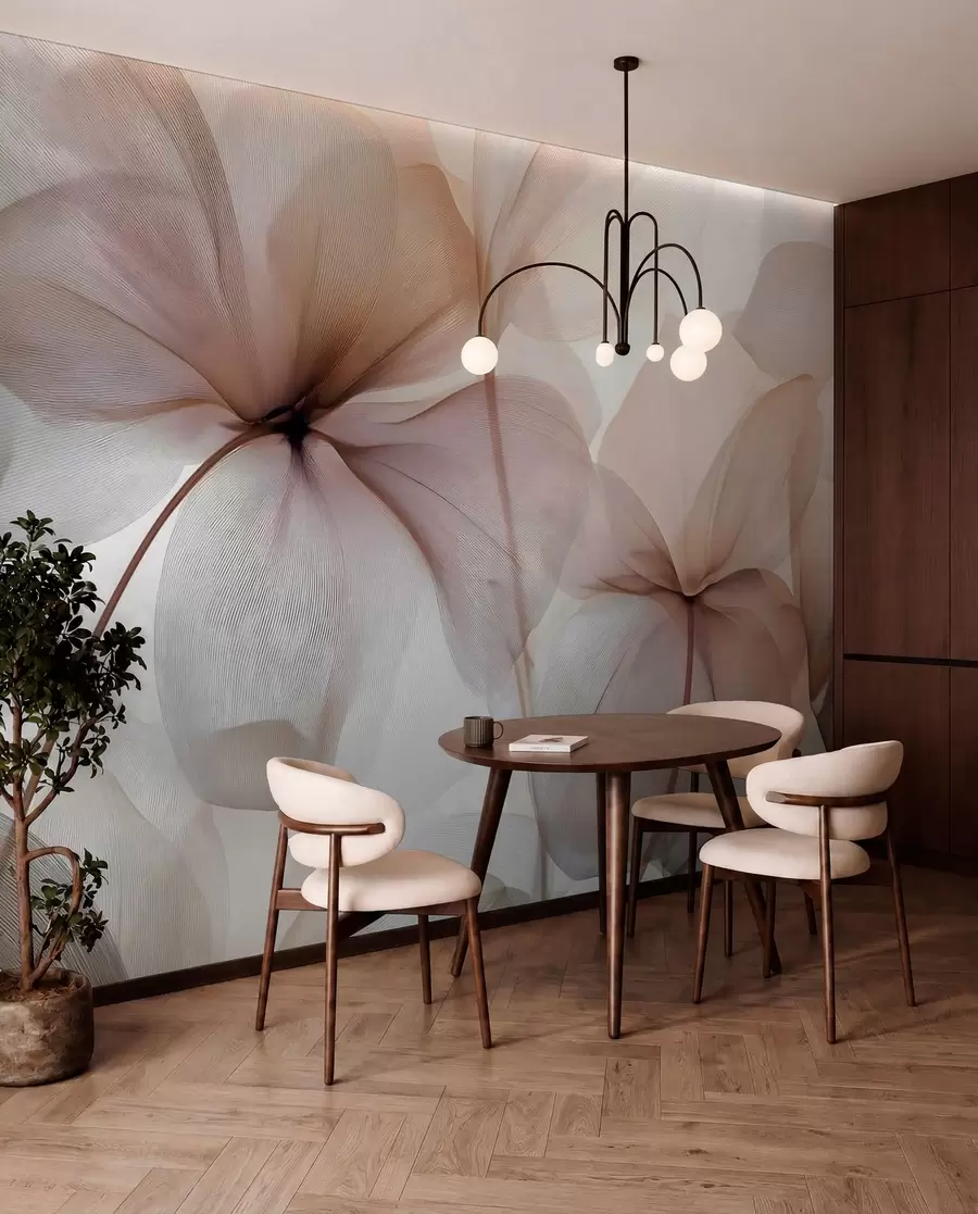 wall murals полупровидни цветови са жилама w05070