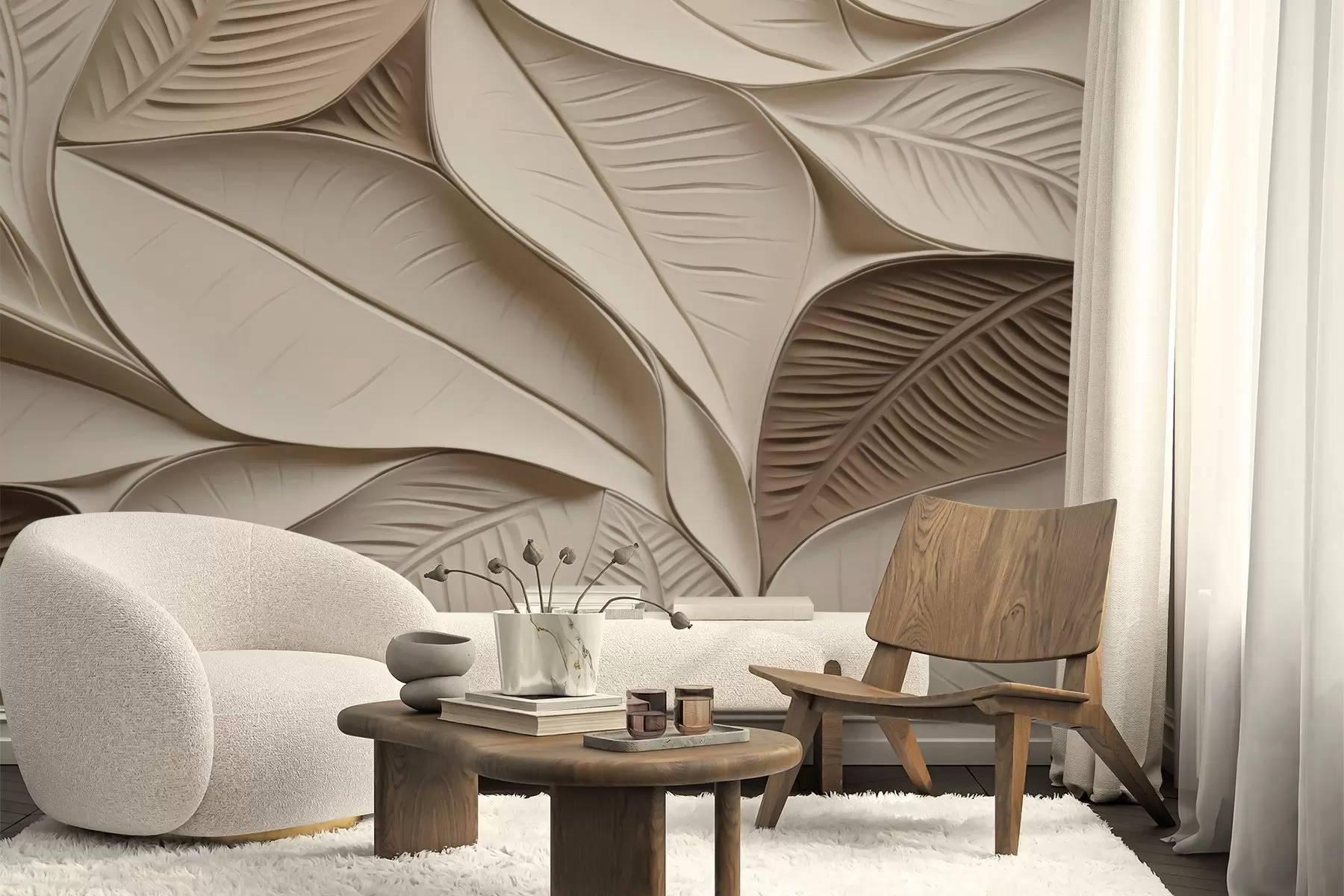 wall murals Апстрактни листови са венама w05209