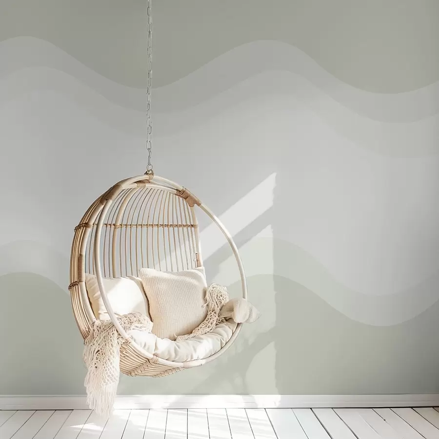 wall murals Апстрактни таласи у светло зеленој палети w05132v1