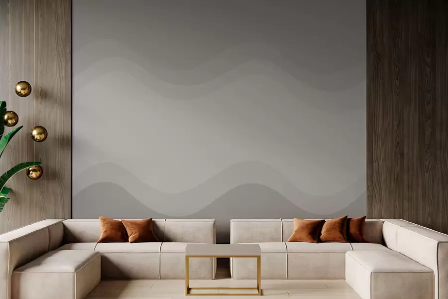 wall murals Апстрактни таласи у неутралној беж палети w05132v3