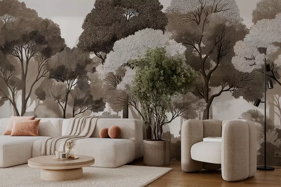 wall murals Листопадна шума w05198v3