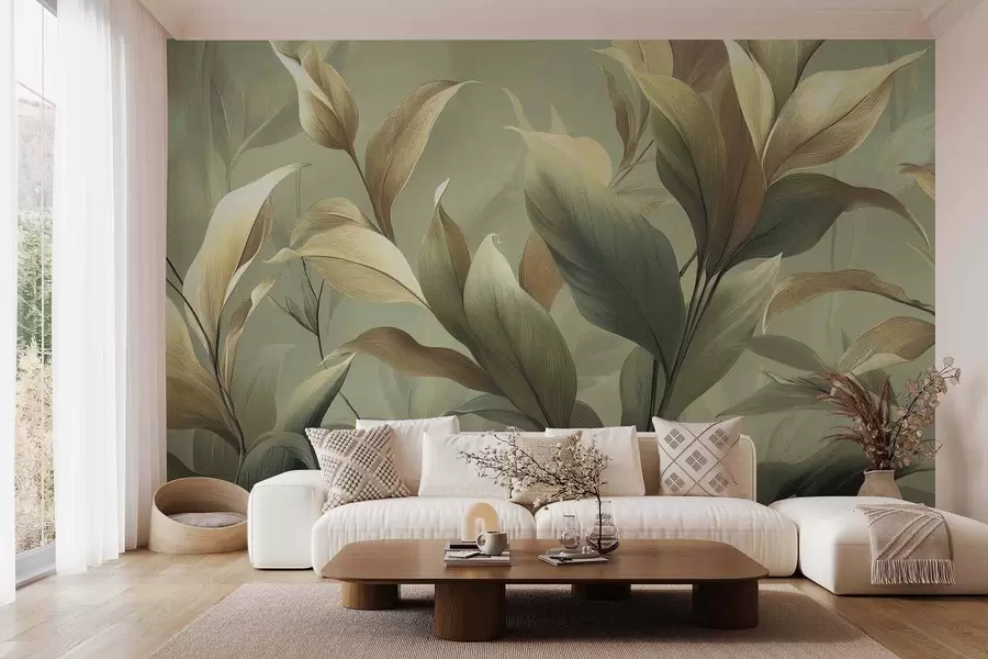 wall murals Велики тропски листови w09688