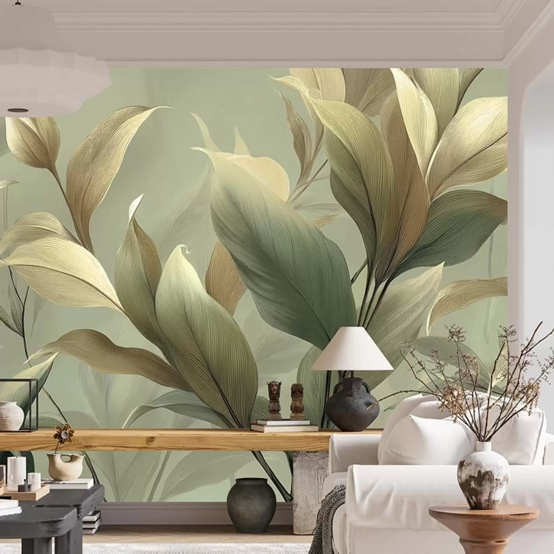 wall murals Велики тропски листови w09688