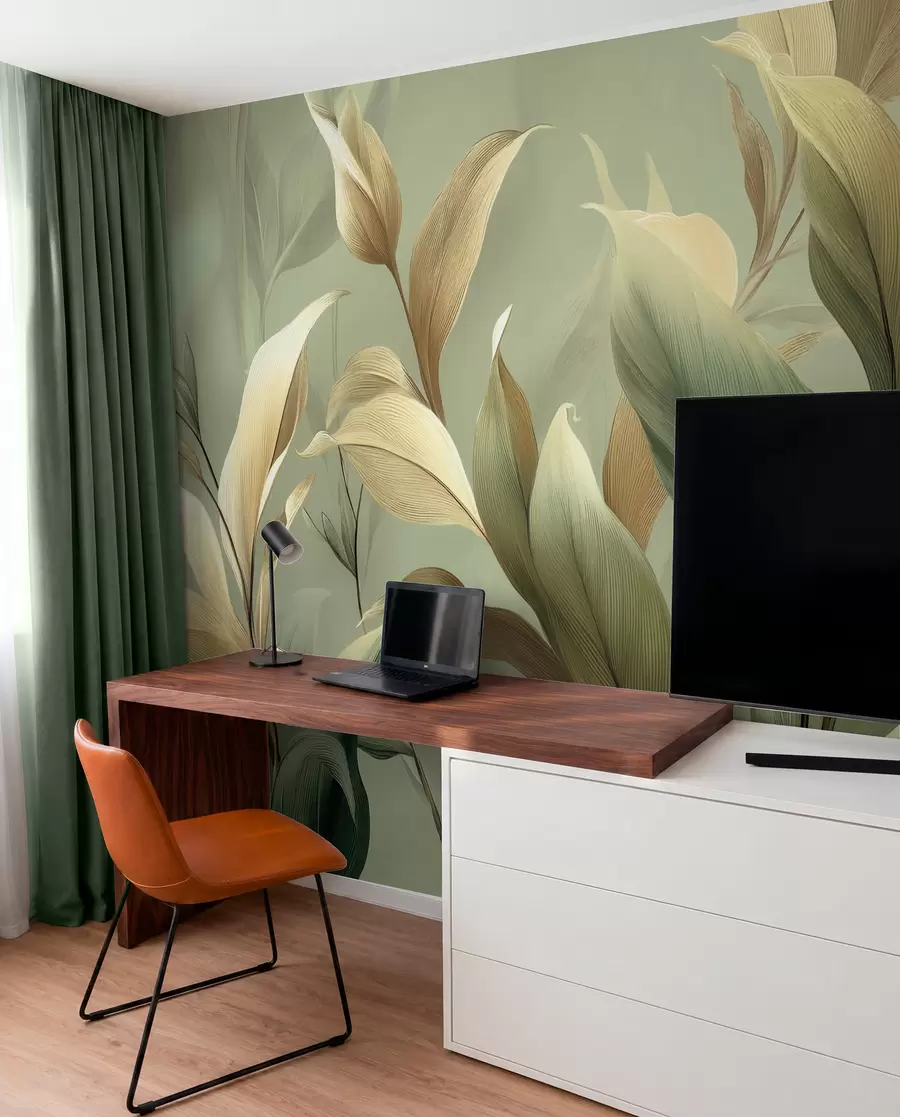wall murals Велики тропски листови w09688