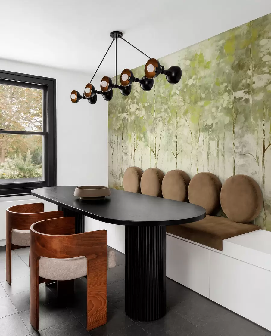wall murals Стилизована шума са витким дрвећем у зеленим тоновима w05221v1